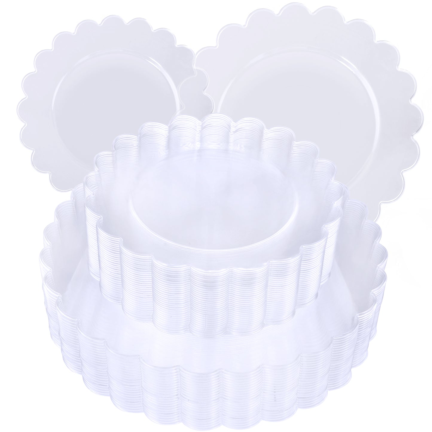 100pcs Clear Plastic Plates,Disposable Plastic Plates Heavy Duty,Premium Clear Plastic Plates,Includes 50 Clear Dinner Plates,50 Clear Dessert Plates,for Party,Wedding,Baby Shower