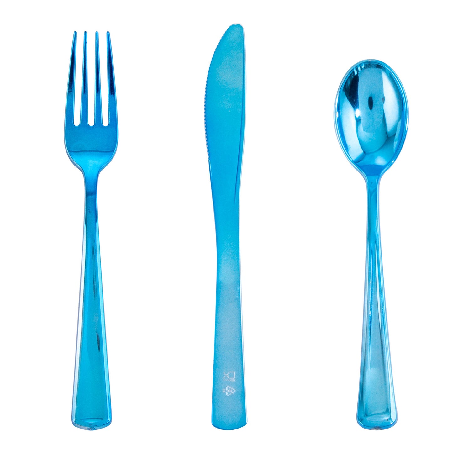 240pcs Blue Plastic Silverware,Party Plastic Utensils,Plastic Silverware Heavy Duty,Include 80 Forks,80 Knvies,80 Spoons,Premium Disposable Plastic Silverware for Birthday,Party