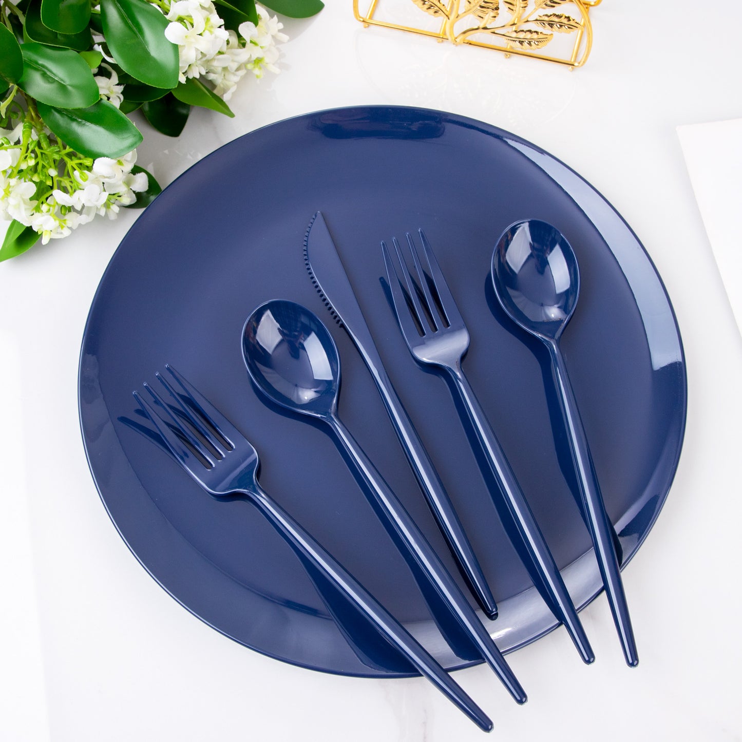 180pcs Blue Plastic Silverware Plastic Silverware Heavy Duty Blue Party Plastic Cutlery Blue Plastic Forks Include 60 Blue Forks,60 Blue Knvies,60 Blue Spoons for Wedding,Party or Daily Using