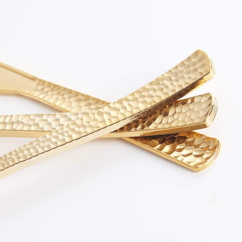 300pcs Gold Plastic Forks,Disposable Hammered Forks,Premium Heavyweight Silverware Polished,Perfect for Big Party,Catering Events,Weddings and Daily Using