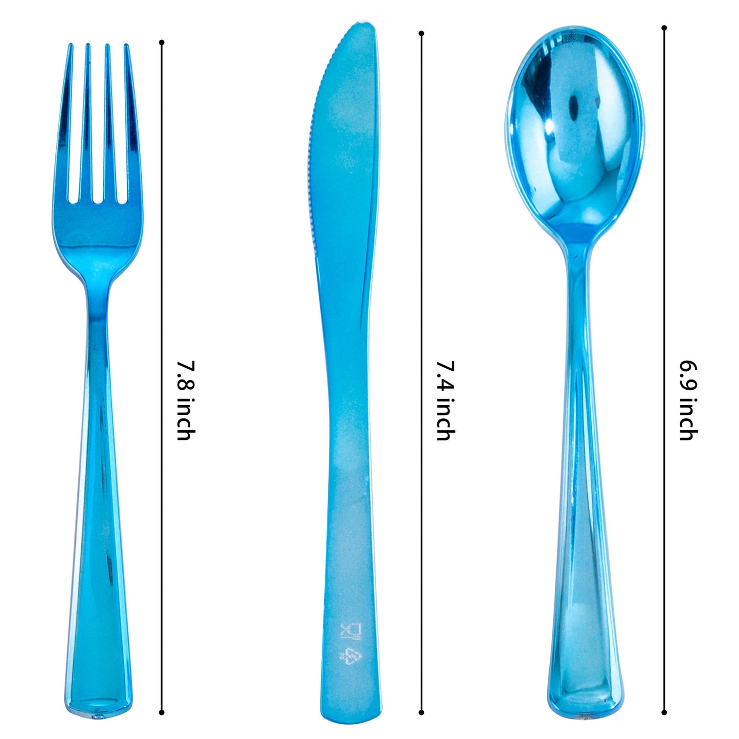 240pcs Blue Plastic Silverware,Party Plastic Utensils,Plastic Silverware Heavy Duty,Include 80 Forks,80 Knvies,80 Spoons,Premium Disposable Plastic Silverware for Birthday,Party