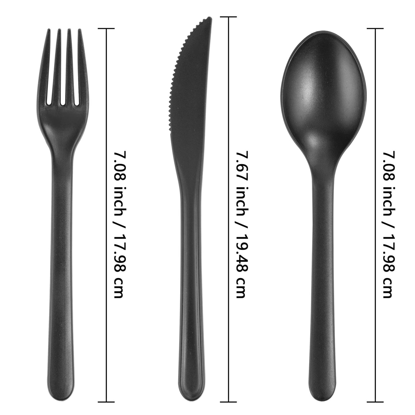 180pcs Plastic Silverware Heavy Duty Matt Black Silverware Set Plastic Reusable Wheat Straw Cutlery Set Wheat Straw Reusable Spoon Knife Forks Set Tableware Dishwasher Microwave Safe