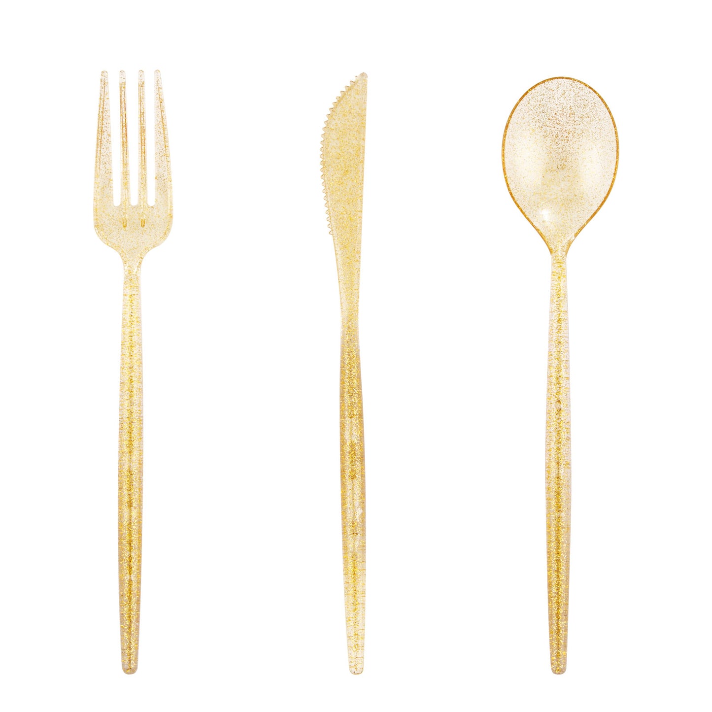 180pcs Gold Plastic Silverware Durable Plastic Silverware Gold Glitter Color Party Plastic Cutlery Gold Plastic Flatware Include 60 Forks,60 Knvies,60 Spoons for Wedding,Birthday Monther's