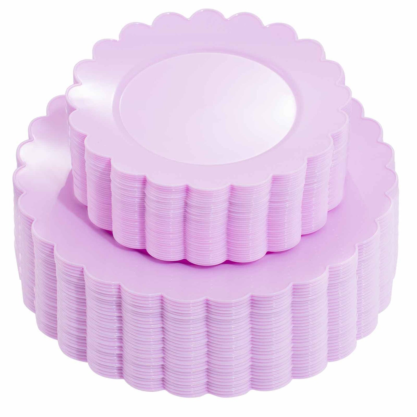 100PCS Purple Plastic Plates -Disposable Plastic Plates -Lavender Purple Party Plates for Party/Wedding -Include 50PCS 10.25inch Heavy Duty Dinner Plates, 50PCS 7.5inch Dessert/Salad Plates