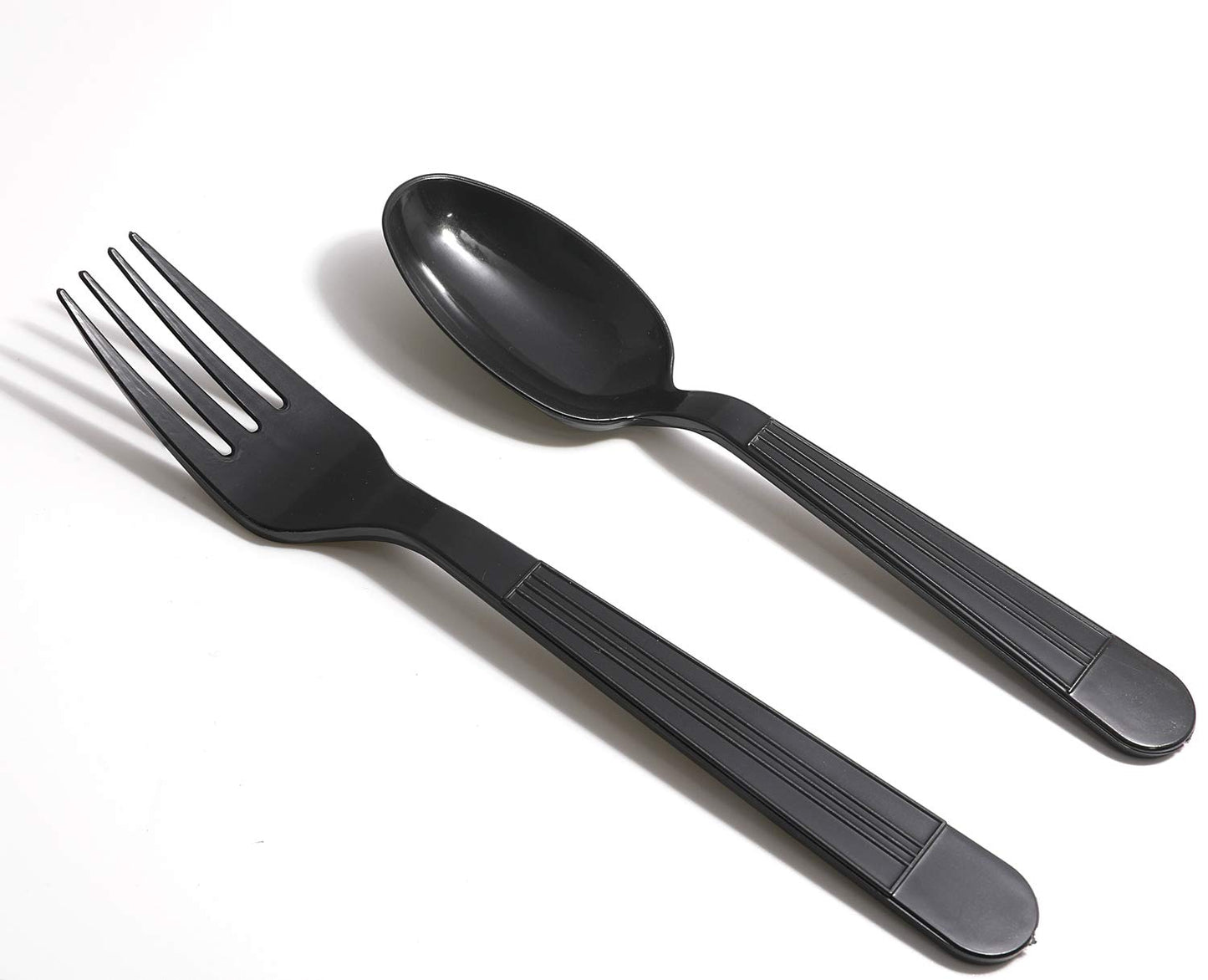 400pcs Black Plastic Forks and Spoons,Black Spoons Plastic Disposable,Plastic Flatware, Black Plastic Cutlery, 200 forks and 200 spoons, Black Plastic Silverware