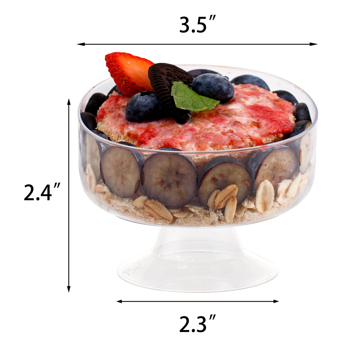7oz Clear Dessert Cups,60 Pack Plastic Dessert Cups Serves 60 Guests,Ice Cream Cups Disposable,Clear Plastic Appetizer Cups Peferct for Desserts Cocktails Fruit Parfait Trifle Mousse Pudding
