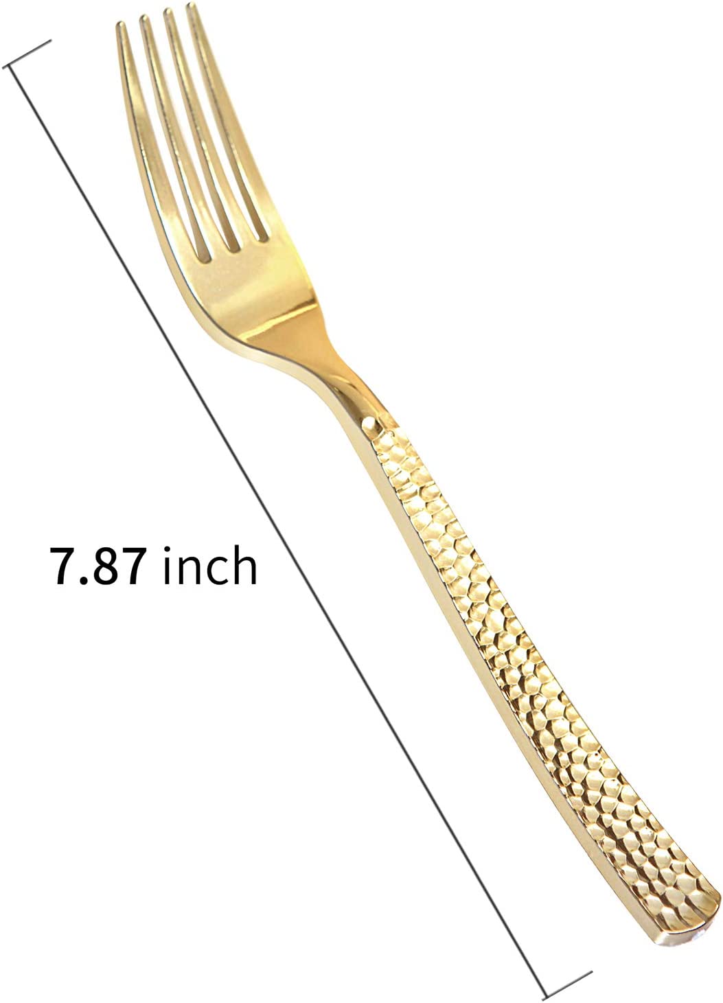 300pcs Gold Plastic Forks,Disposable Hammered Forks,Premium Heavyweight Silverware Polished,Perfect for Big Party,Catering Events,Weddings and Daily Using