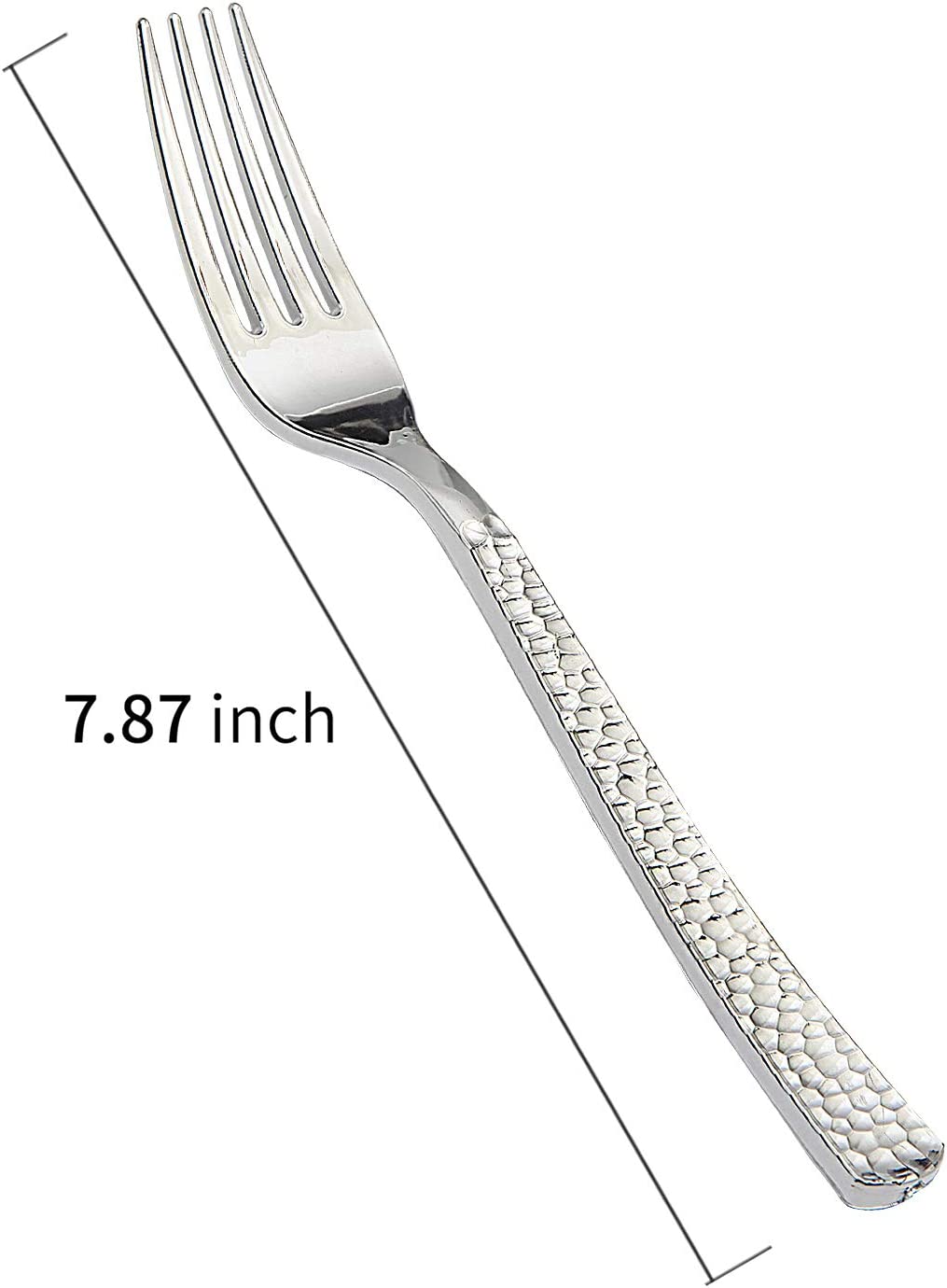 300pcs Silver Plastic Forks,Premium Disposable Forks Polished,Special Hammered Design,Perfect for Big Party,Wedding and Any Catering Events,Perfect for Birthday,Party,Wedding
