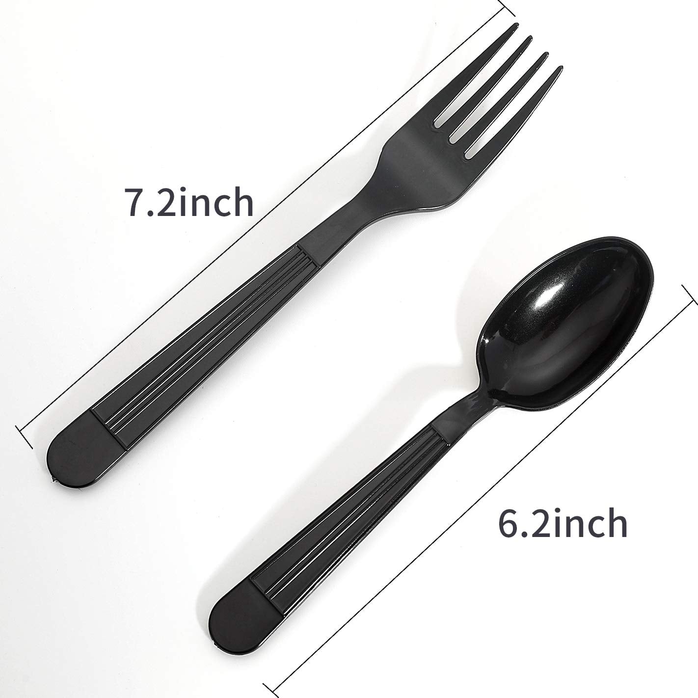 400pcs Black Plastic Forks and Spoons,Black Spoons Plastic Disposable,Plastic Flatware, Black Plastic Cutlery, 200 forks and 200 spoons, Black Plastic Silverware