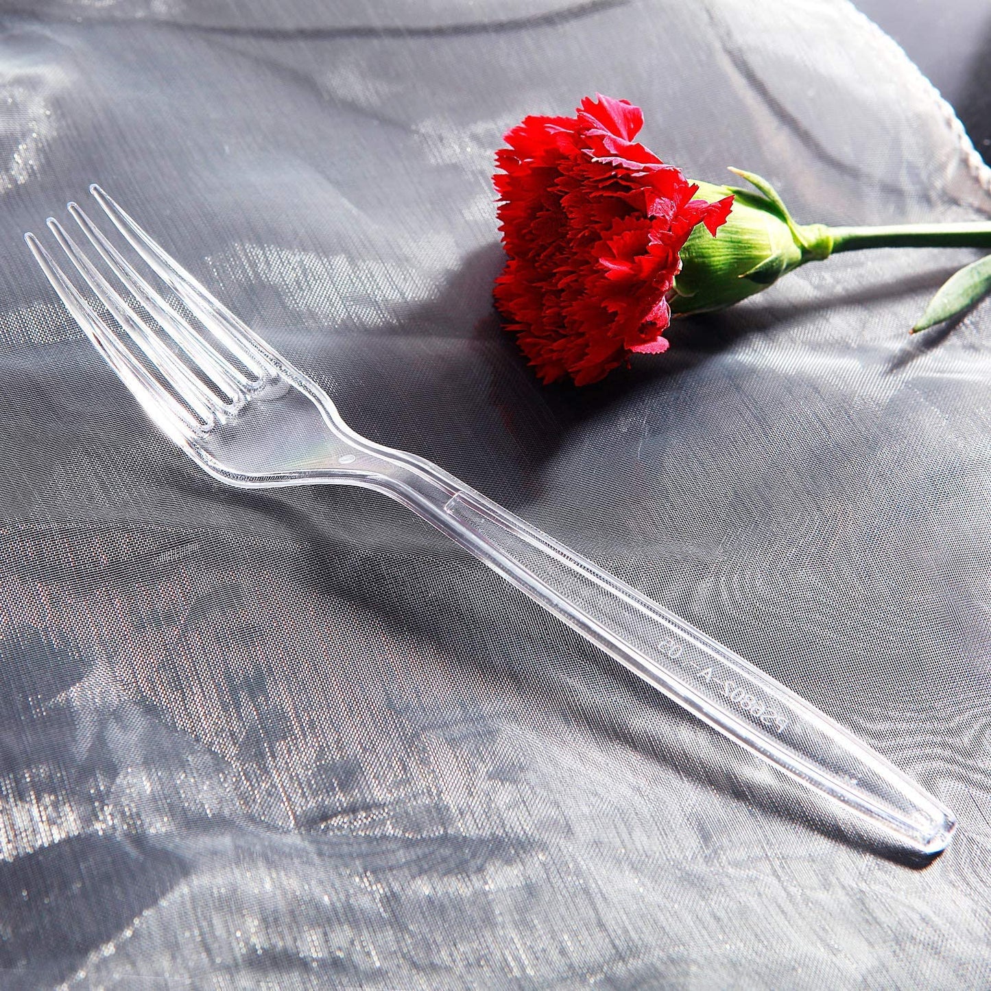 Plastic Silverware 400pcs Disposable Clear Plastic Silverware Crystal Plastic Cutery Plastic forks and Spoons 200 forks and 200 spoons
