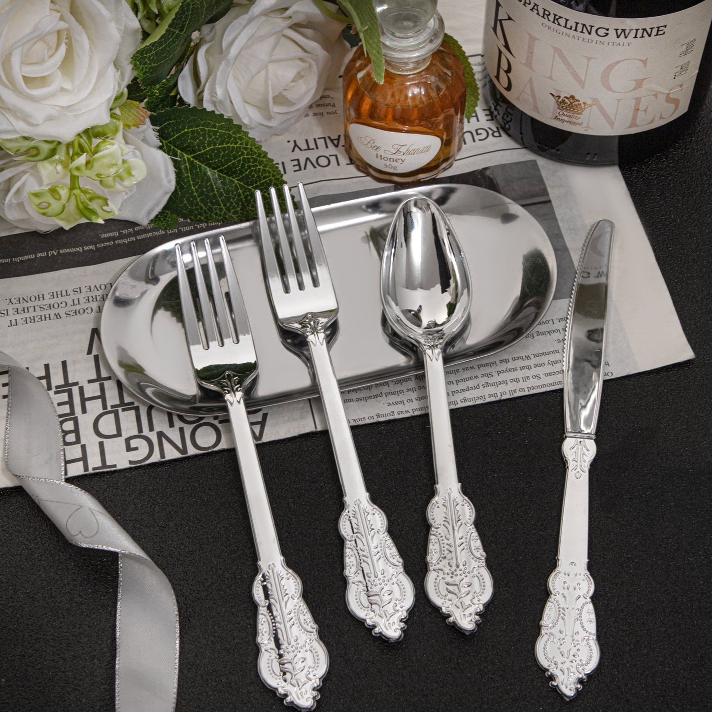 360pcs Plastic Silverware, Silver Disposable Cutlery,Silver Plastic Silverware include 120 Plastic Forks, 120 Plastic Spoons, 120 Plastic Knives, Perfect for Birthday,Party,Wedding