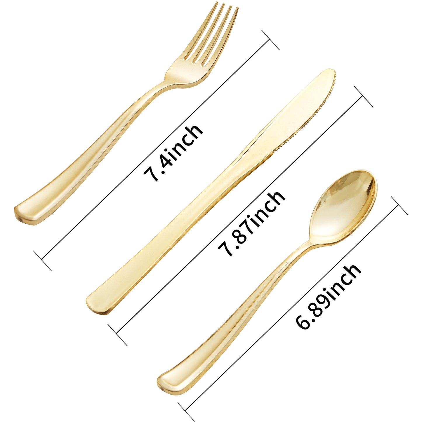 360pcs Gold Plastic Silverware Heavy Duty,Gold Silverware Disposable, Plastic Silverware Sets for Parties with 120 Gold Plastic Forks,120 Disposable Knives and 120 Disposable Spoons
