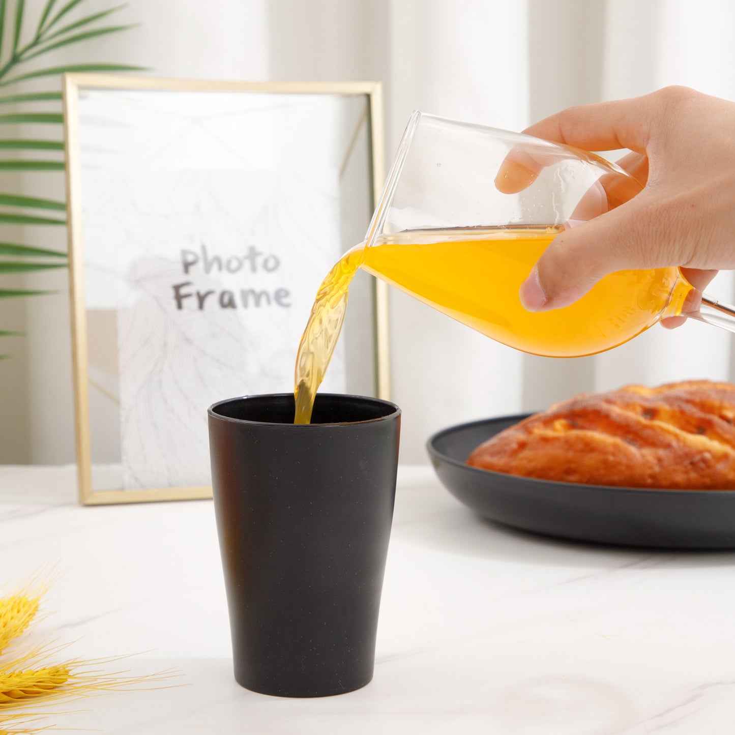 Wheat Straw Dinnerware Sets,Unbreakable Dinner Plates for 8,Microwave Dishwasher Safe,Reusable Dinnerware,Black Set 16pcs Plates, 8pcs Bowls, 8pcs Cups.