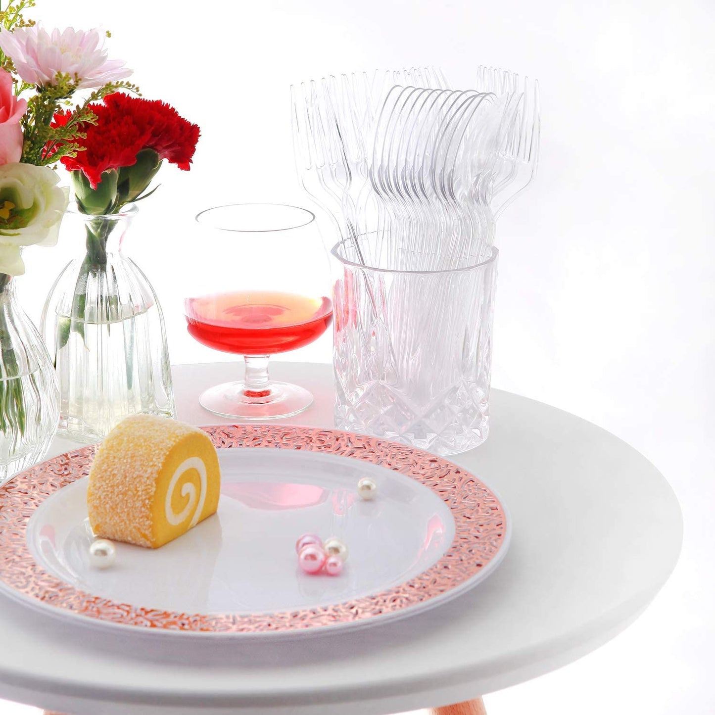 Plastic Silverware 400pcs Disposable Clear Plastic Silverware Crystal Plastic Cutery Plastic forks and Spoons 200 forks and 200 spoons