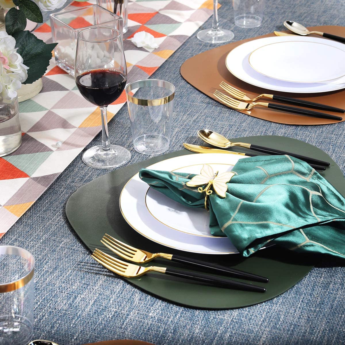102pcs Gold Plastic Siverware,Gold Plastic Cutlery with Black Handle,Gold Plastic Flatware,Gold Forks and Spoons,34 Knives,34 Forks,34 Spoons,Great for Wedding, Party and Birthday