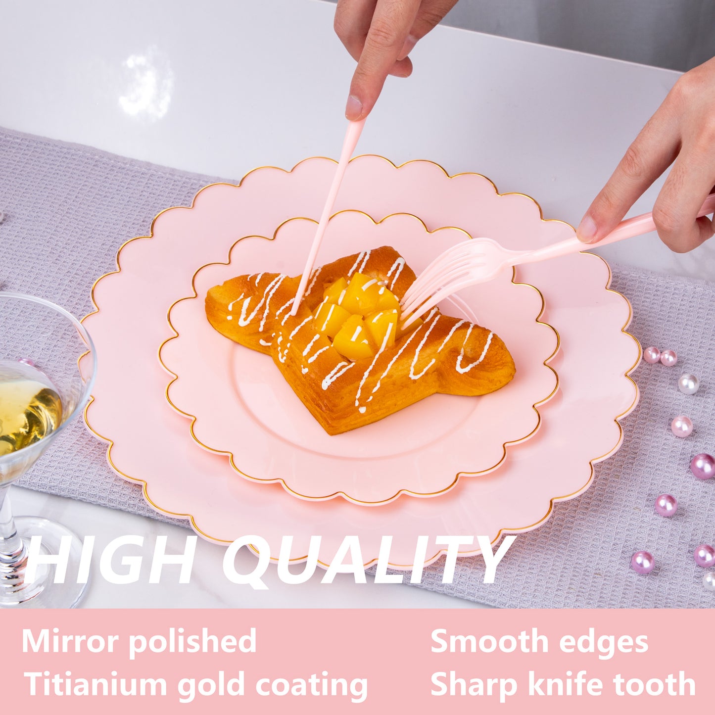 180pcs Pink Plastic Silverware Plastic Silverware Heavy Duty Pink Party Plastic Cutlery Pink Plastic Forks Include 60 Pink Forks,60 Pink Knvies,60 Pink Spoons for Wedding,Party or Daily Using