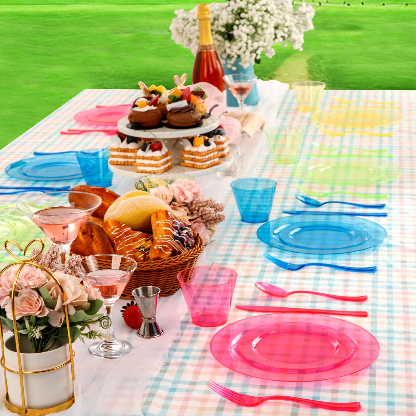 216pcs Neon Party Supplies Plates,Includes Hard Plastic Dispoable Neon Party Plates,Cups,Cutlery Forks Knives Spoons in Neon Pink,Blue,Green,Yellow, Pefect for Birthdays,Halloween Party Visit the supernal Store 4.6 4.6 out of 5 stars    169 ratings