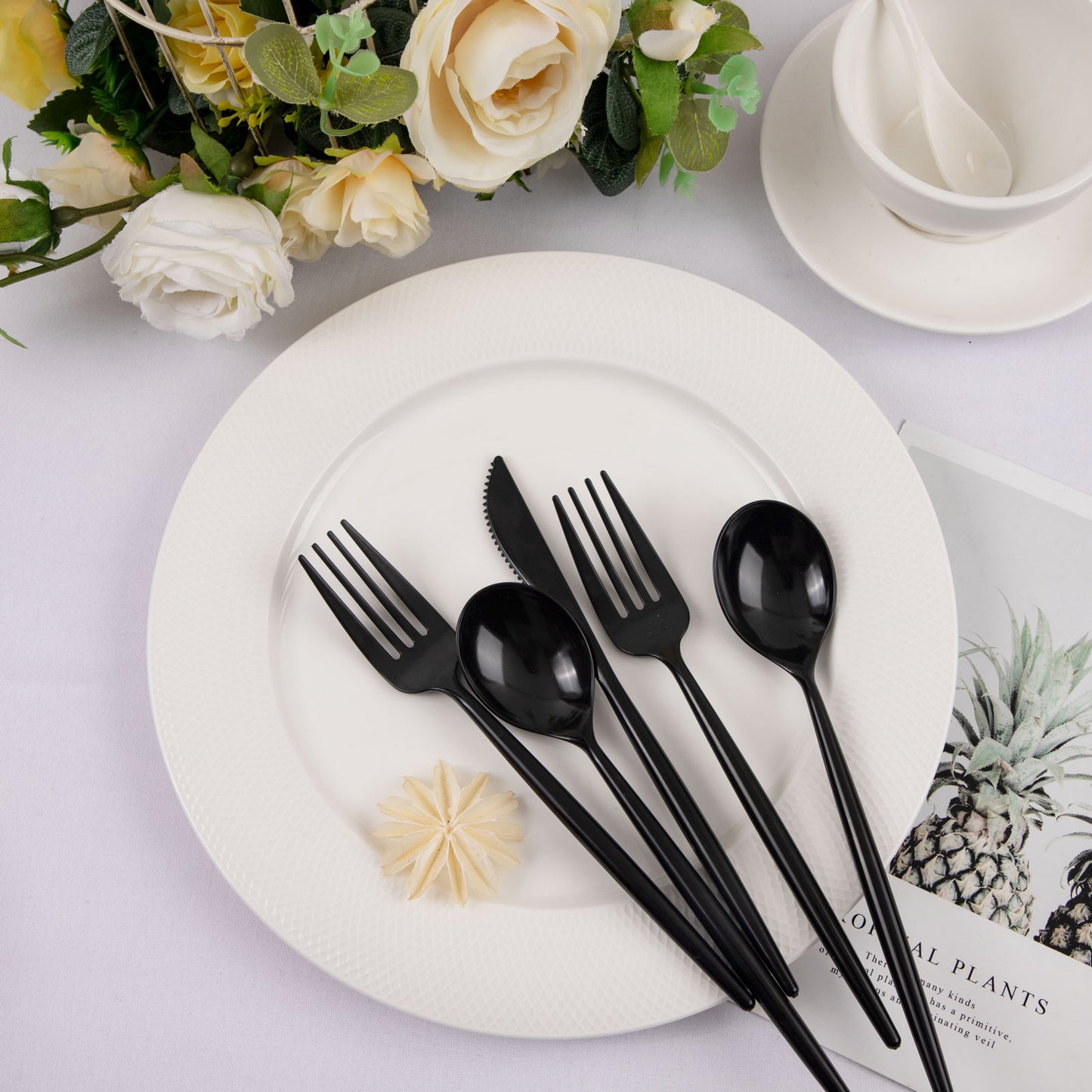 180pcs Black Plastic Silverware Plastic Silverware Heavy Duty Black Party Plastic Cutlery Black Plastic Forks Include 60 Forks,60 Knvies,60 Spoons